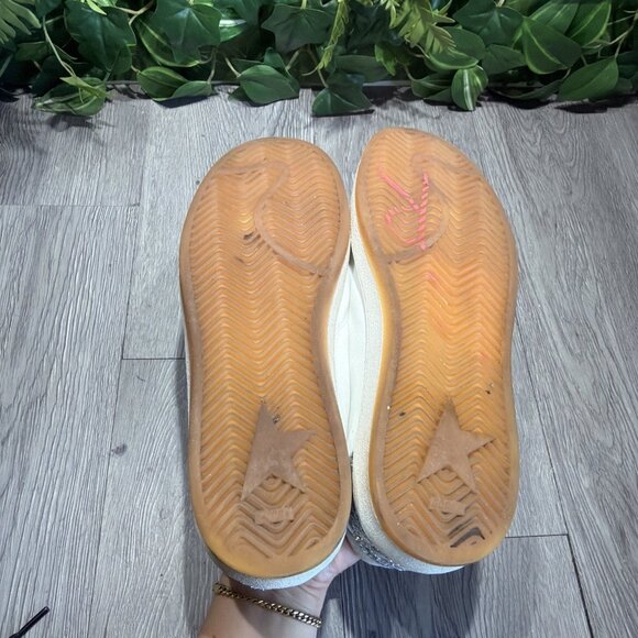 Golden Goose Ballstar Sneakers White Silver Glitter Star Size 39 - Picture 7 of 11